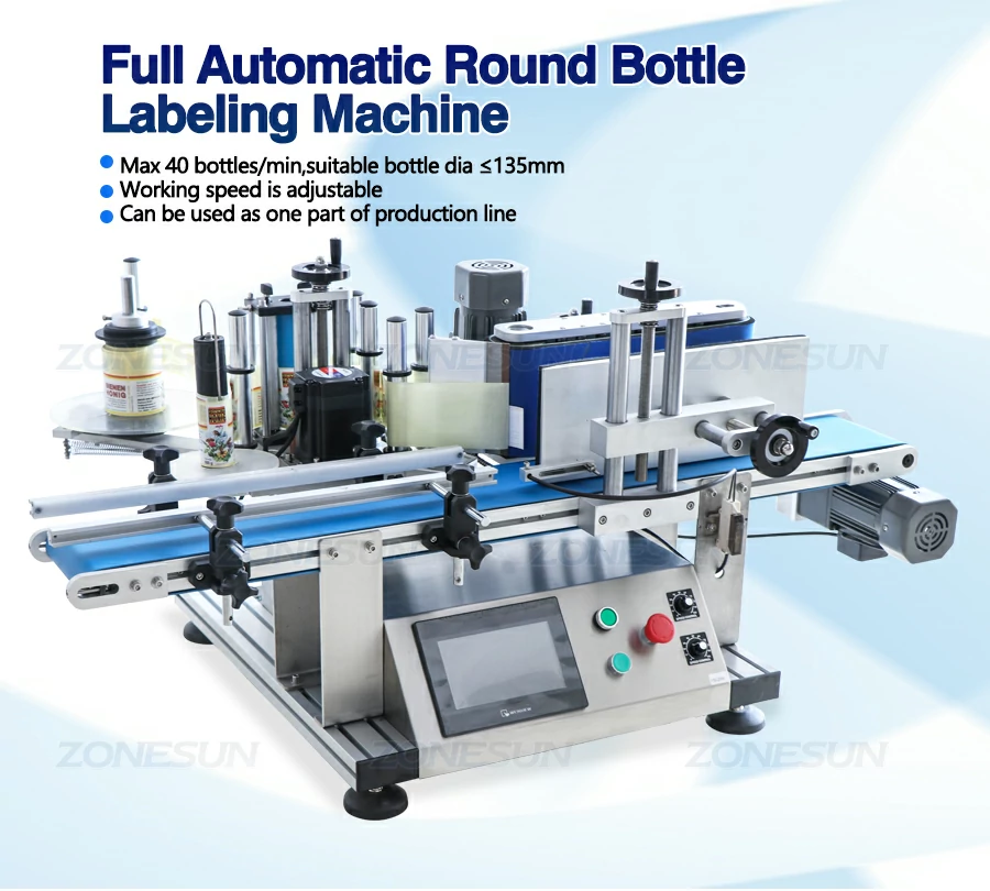 Automatic screw top pill bottle labelling machine