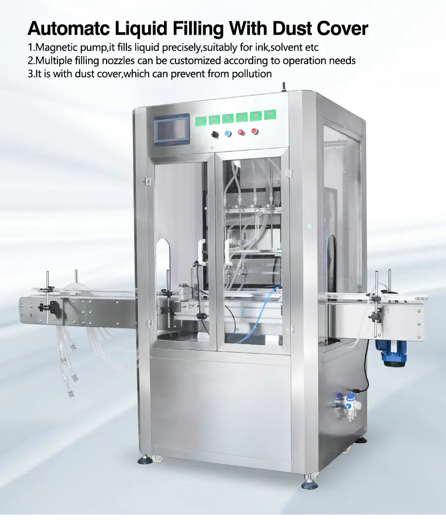 automatic liquid filling machine with dust cover