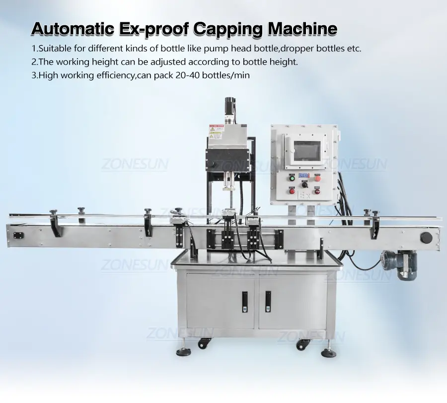 Automatic explosion proof capping machine for bottles