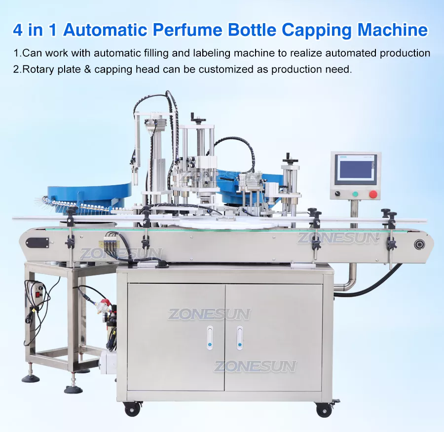 Rotary automatic perfume bottle crimping capping machine