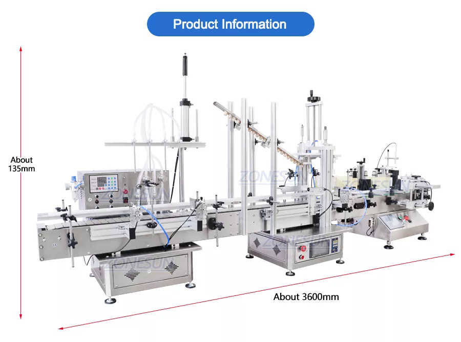 Size of wine bottle filling capping labeling machine