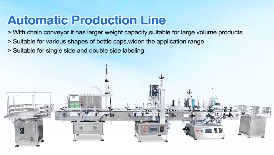 Tabletop Automatic Liquid Filling Capping Labeling Machine Line