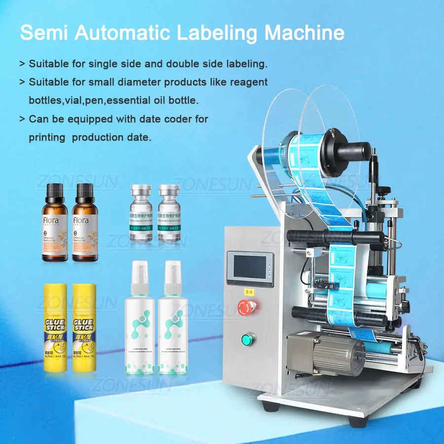 Semi Automatic Small Round Bottle Labeling Machine
