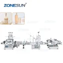 ZS-FAL180D5 Automatic 4 Heads Wine Bottle Filling Capping Labeling Machine Line