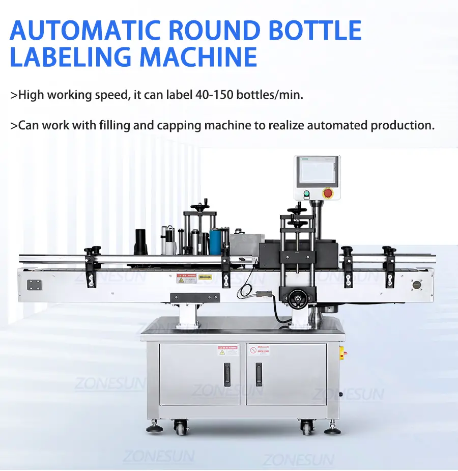 Automatic round bottle labeling machine