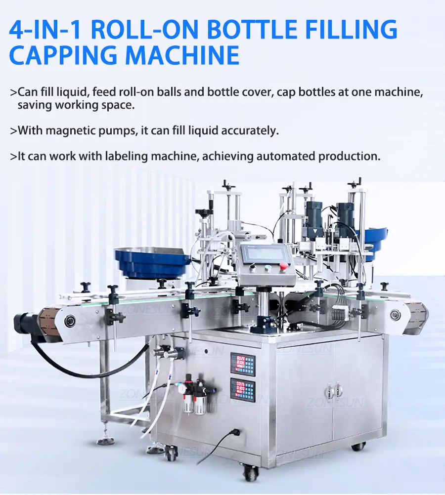 Automatic Roll On Deodorant Filling Capping Machine