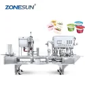 ZS-AFS01 Linear Automatic Mayonnaise Plastic Cup Filling And Sealing Machine