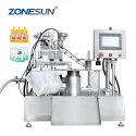 ZS-AFC12D Tabletop Automatic Detergent Liquid Spout Pouch Filling Capping Machine
