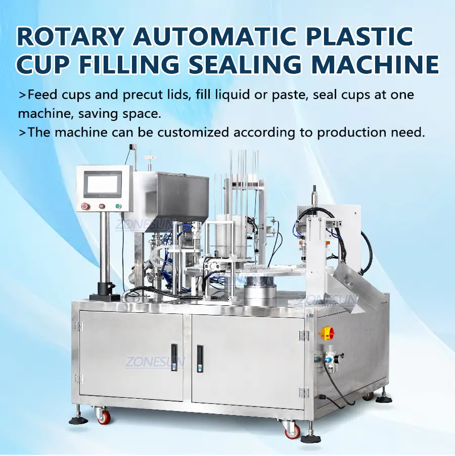 Rotary automatic sauce cup filling and sealing machine