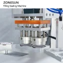sealing heads of automatic cup filling and sealing machine
