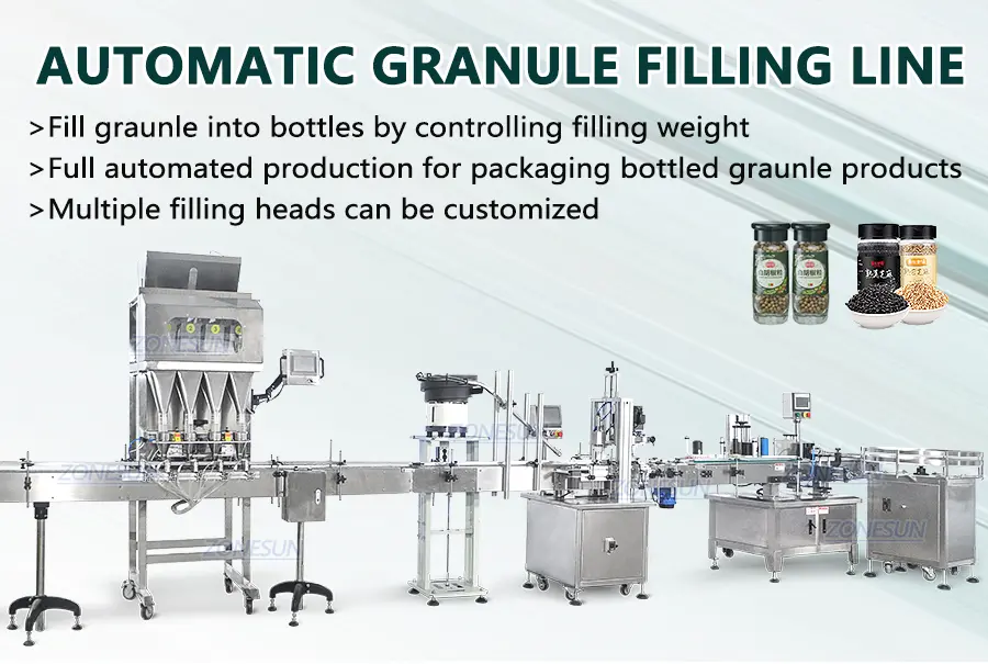 Automatic granule filling line