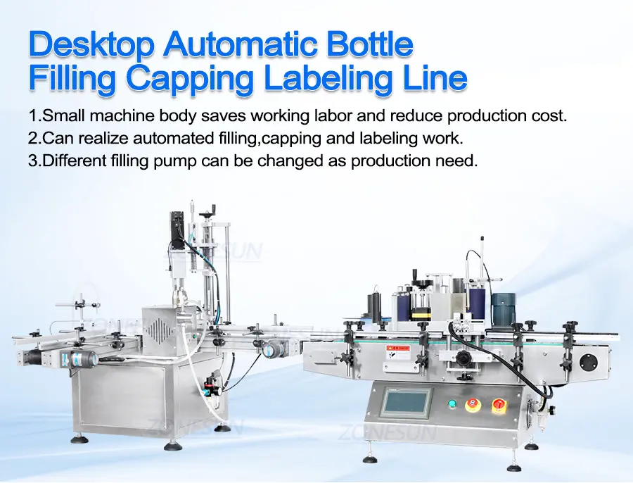 Compact small bottle filling line