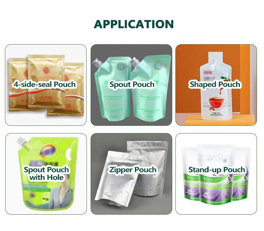 Application of premade pouch filling sealing machine