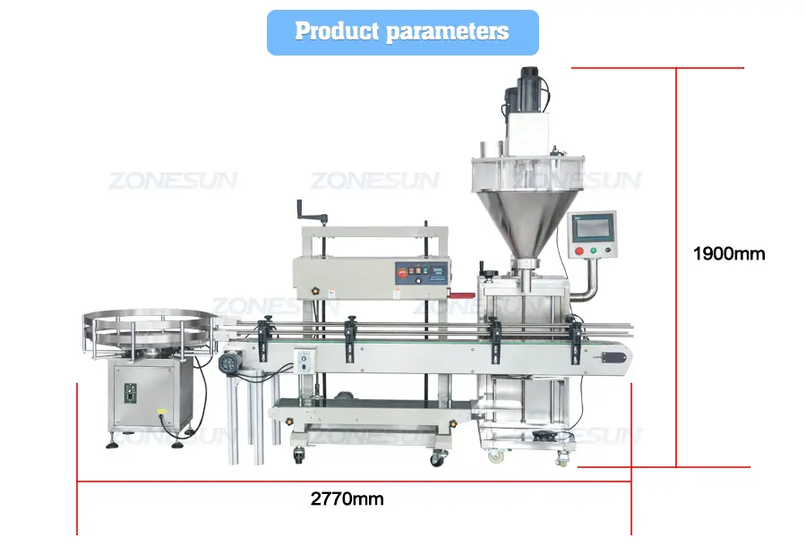Size of Powder Standing Pouch Filling Sealing Machine