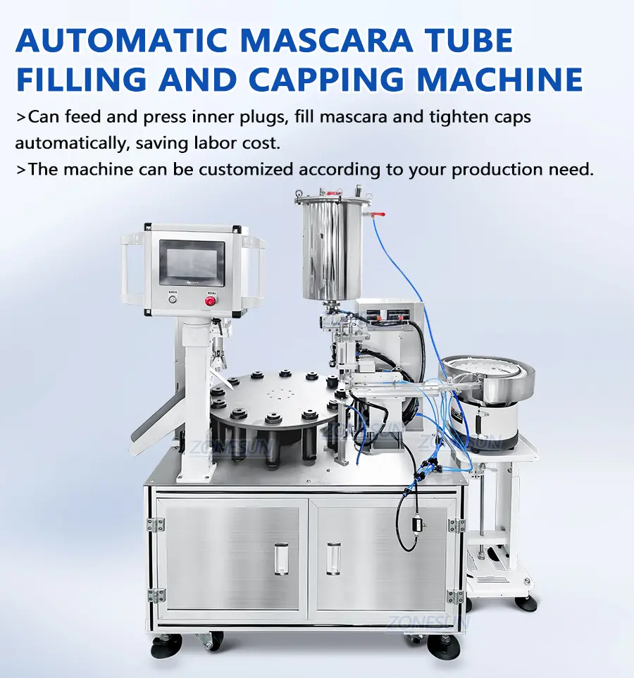 Semi-Automatic Tubing Mascara Filling Capping Machine
