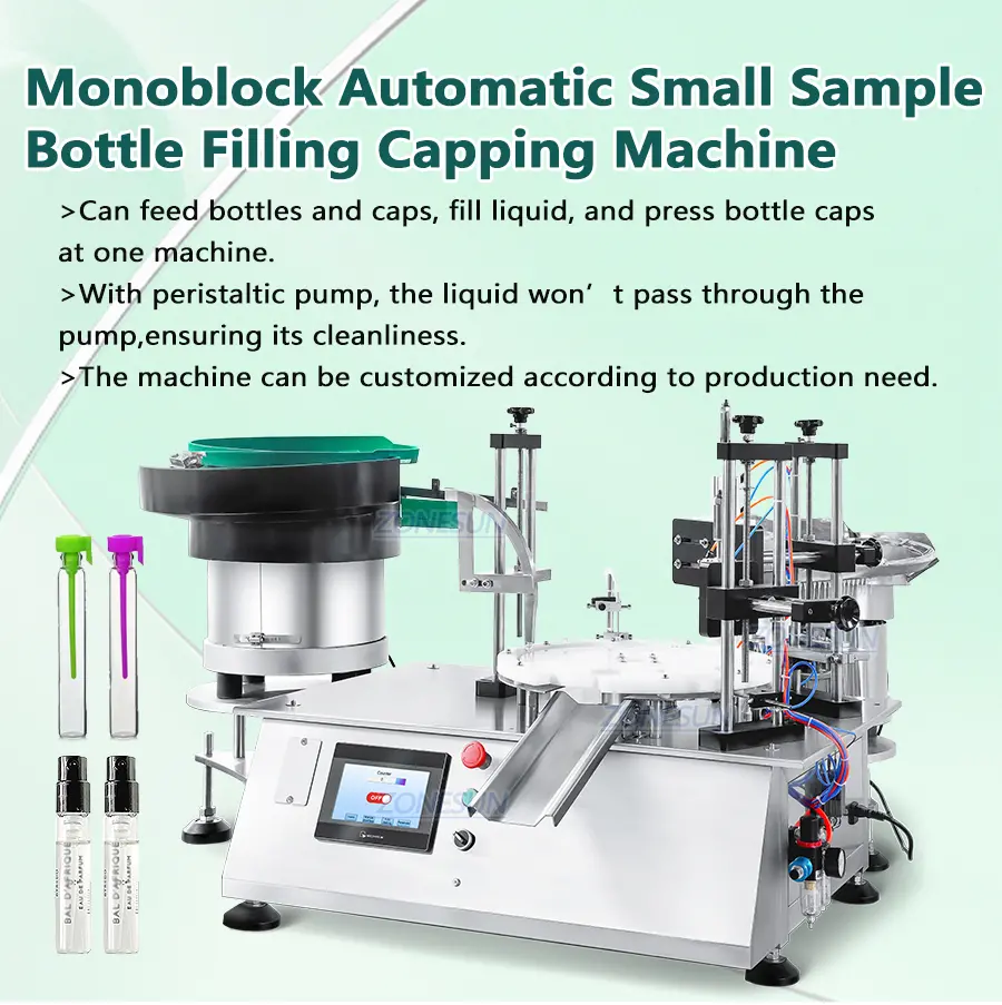 Automatic Perfume Sampler Bottle Filling Capping Machine