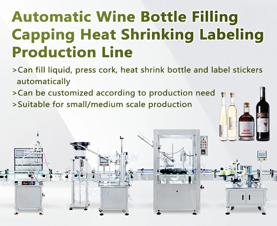 Automatic Cocktail Bottle Filling Capping Labeling Line