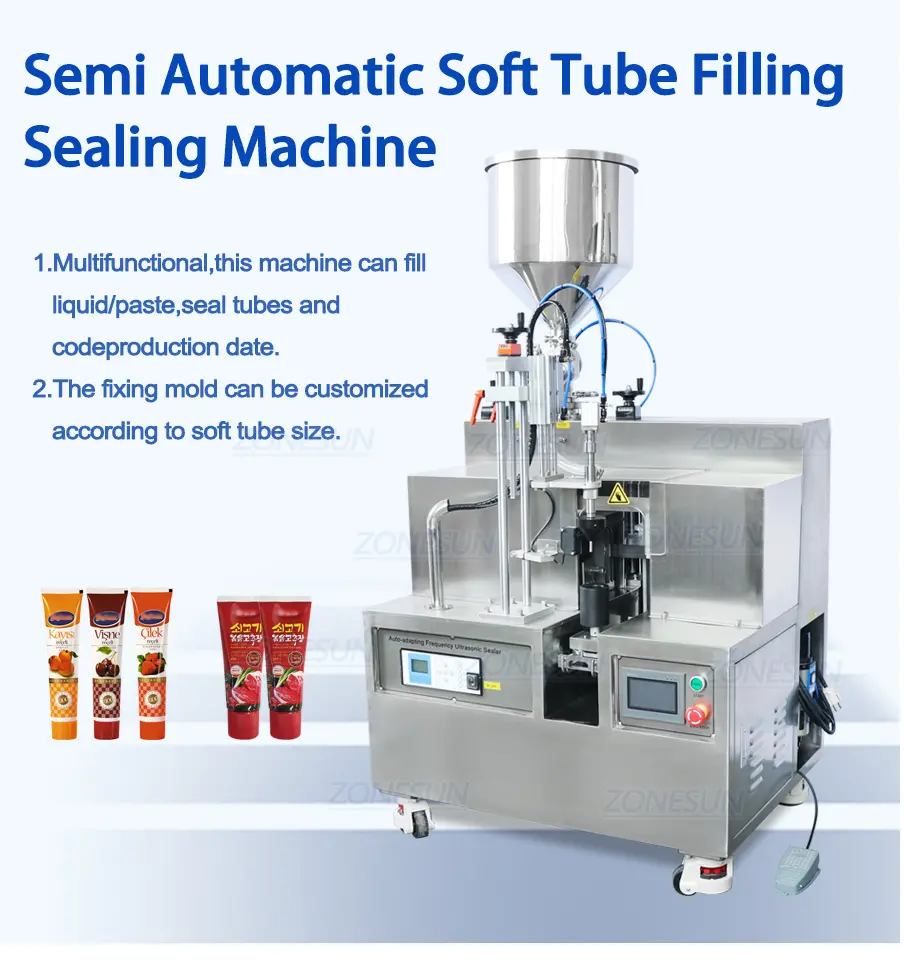 Semi-Automatic Sauce Tube Filling And Sealing Machine