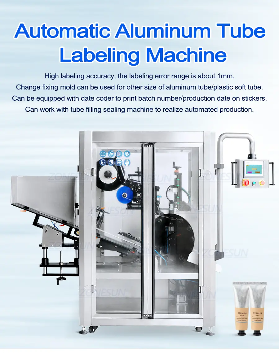 Automatic Collapsible Cosmetic Tube Labeling Machine