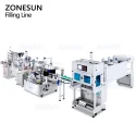 Automatic Bottle Filling Capping Labeling And Shrink Wrapping Machine