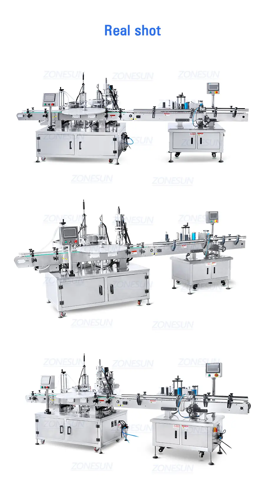 Real Shot of eye drop filling capping labeling machine