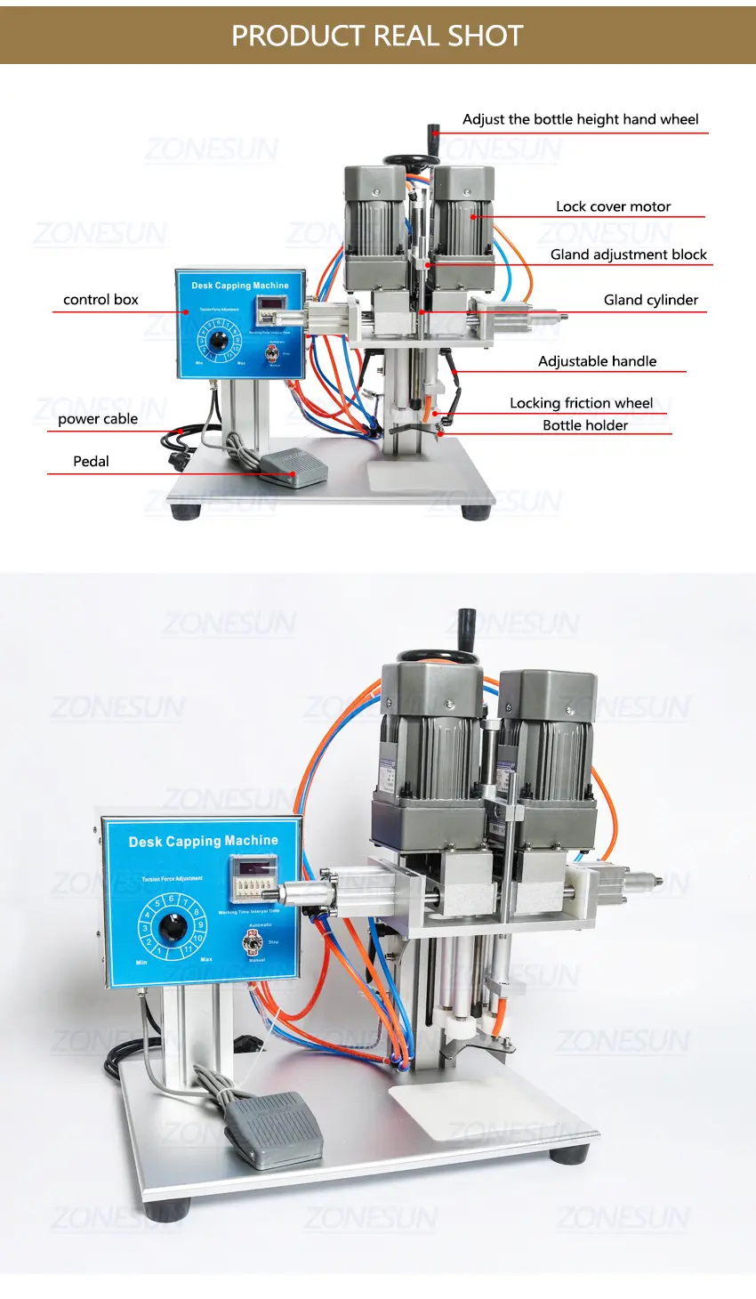 Diagram of semi automatic bottle capping machine