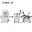 ZS-FAL180R10 Automatic Essential Oil Bottle Filling Capping Labeling Machine Line With Cap Feeder