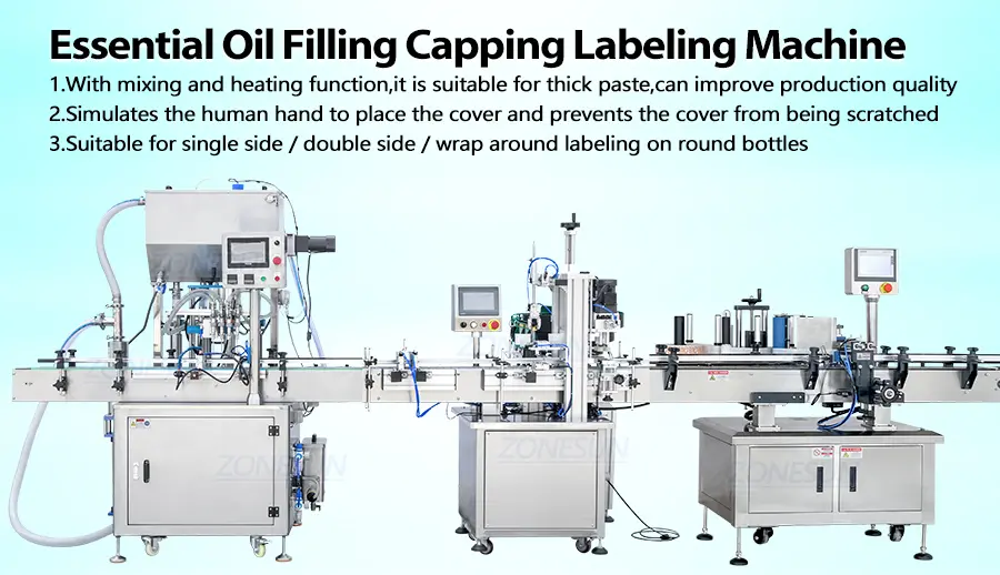 Essential Oil Bottle Filling Capping Labeling Machine