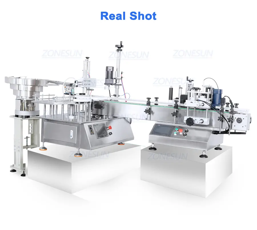 Real Shot of Automatic Cosmetic Eucalyptus Oil Bottle Filling Line