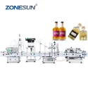 ZS-FAL180C Automatic Cider Wine Bottle Filling Corking Capping Labeling Machine Line
