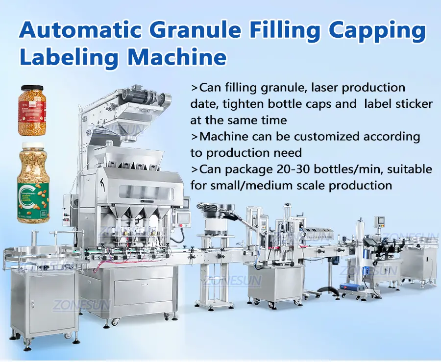 Automatic Mixed Nuts Granule Bottle Packaging Line