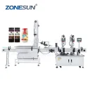 Automatic Double Heads Caramel Sauce Glass Jar Capping Machine
