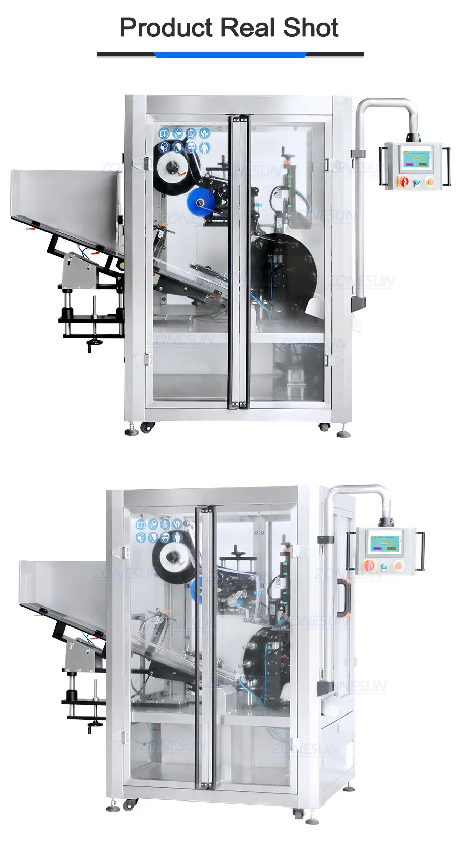 Real Shot of Cosmetic Tube Labeling Machine