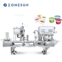 ZS-AFS01 Linear Automatic Mayonnaise Plastic Cup Filling And Sealing Machine