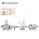 ZS-FAL180D5 Automatic 4 Heads Wine Bottle Filling Capping Labeling Machine Line