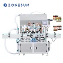 ZS-YT6T-6PXH Servo Automatic Pomade Bottle Filling Machine With Mixer And Heater