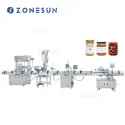 ZS-FAL180X3 Automatic Jam Chili Paste Honey Bottle Filling Capping Labeling Machine
