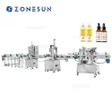 ZS-FAL180X4 Automatic 4 Heads Liquid Bottle Filling Capping Labeling Production Line