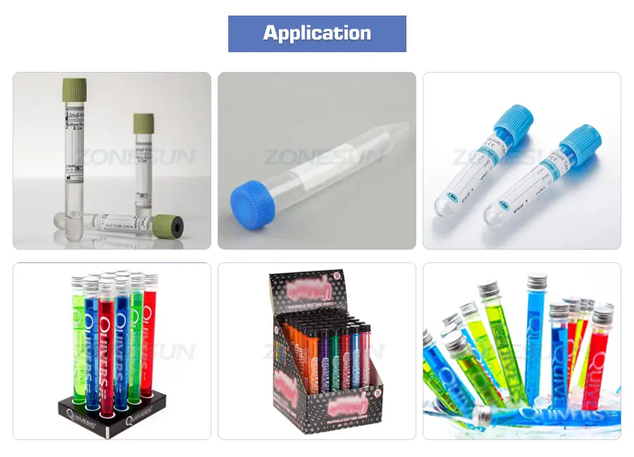 Application of test tube shot filling capping machine