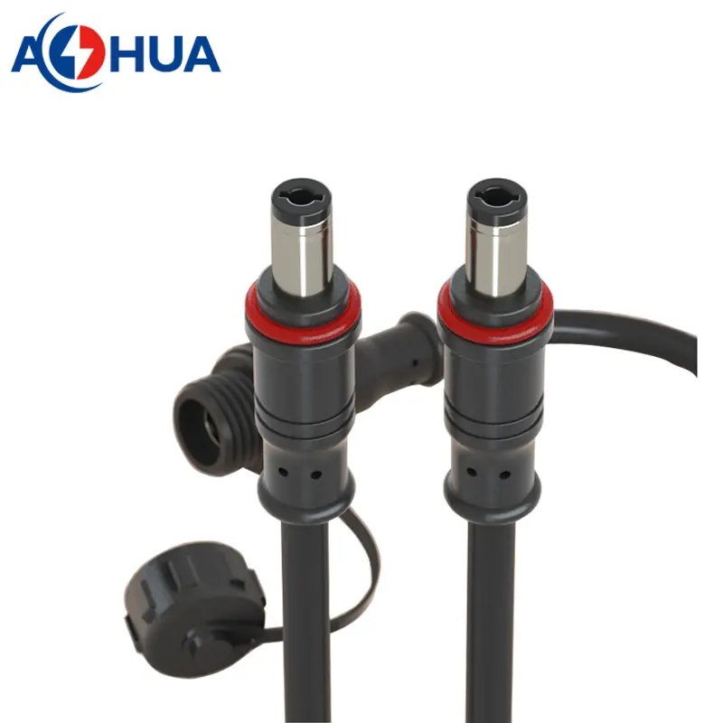 AHUA M12 panel type 5521 5525 male female dc cable waterproof connector