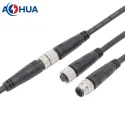 M8 02 metal 3pin male female waterproof cable connector for armarium