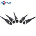 AHUA M12 Electric wire male female aviation cable connector 2 3 4 5 6 pin