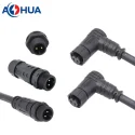 90degree M12 molded cable 2pin male female waterproof connector for outdoor