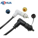 Angle 90degree M12 cable solution custom male panel female cable waterproof connector