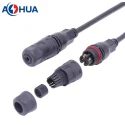 Driver power screw type M20 2 pin plug molded waterproof connector molded with cable