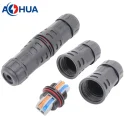AHUA quick push wire type waterproof L connector for driver power
