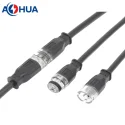 AHUA factory Q12 3 pin quick connect male female waterproof connector for plant grow light