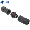 M23 2pin 35A power wire screw fixing type waterproof L connector for outdoor cable solution