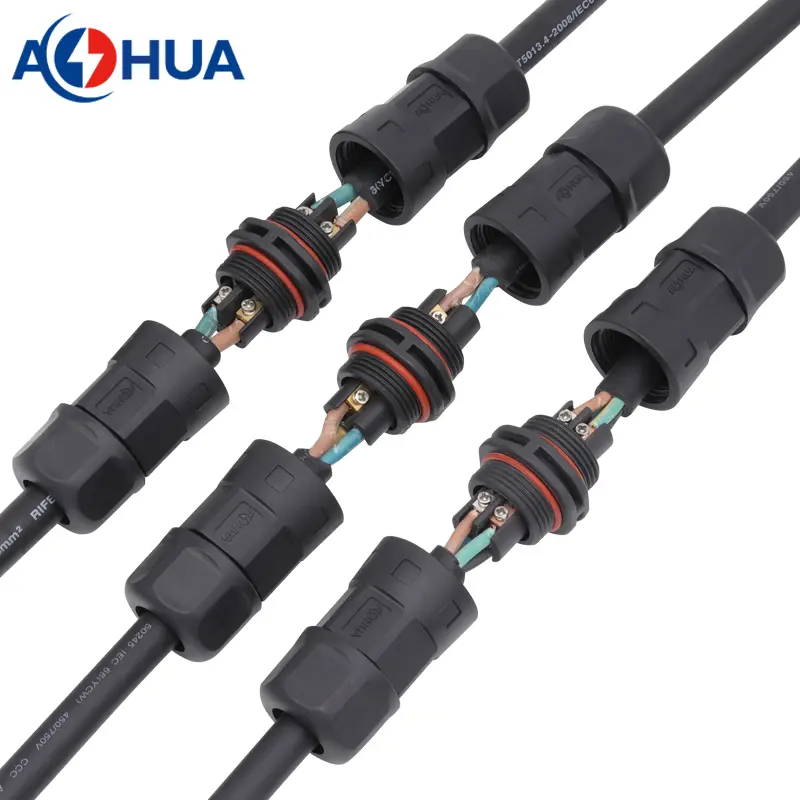 2 3 4 pin electrical power wire waterproof IP68 cable connector for outdoor