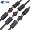 2 3 4 pin electrical power wire waterproof IP68 cable connector for outdoor